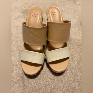 A New Day Women's Tan and Cream Wedges